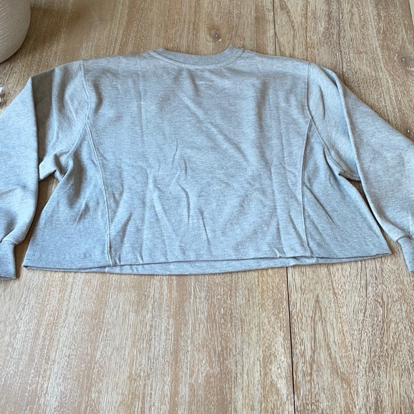 ZARA Cropped Gray Sweatshirt Size L - Picture 4 of 9